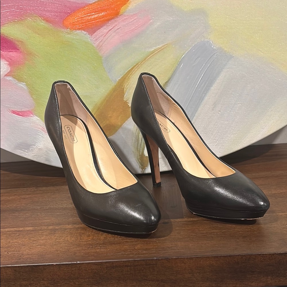 Coach Black Leather Women's Pumps